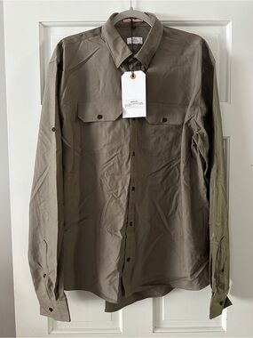 NWT Apolis Global Citizen 100% Merino Wool Military Button Under Shirt